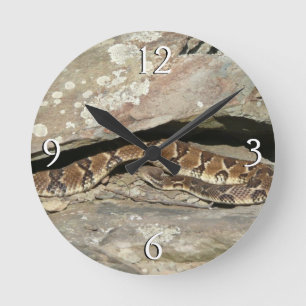 Klapperschlange im Shenandoah National Park Runde Wanduhr