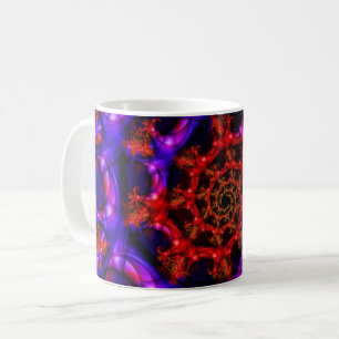 klar   Art Wrap in Rot und Blau des Fraktals Kaffeetasse