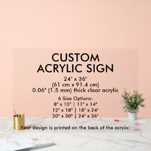 Klare Acryl-Anzeige 24" x 36" horizontal Acrylschild