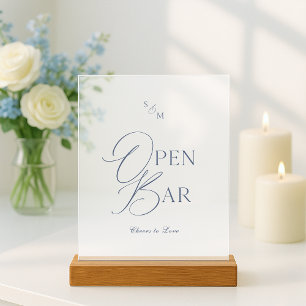 Klare Acryl-Open-Bar-Hochzeitstafel Acrylschild