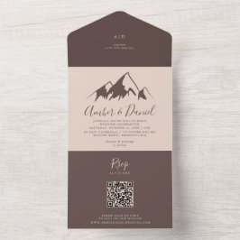 Klare Berglandhochzeit All In One Einladung