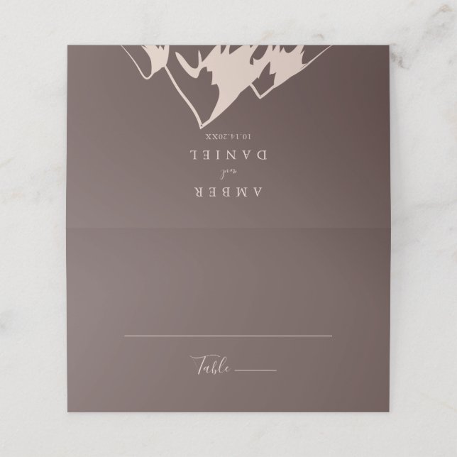 Klare Berglandhochzeit Platzkarte (Außenseite Aufgefaltet)