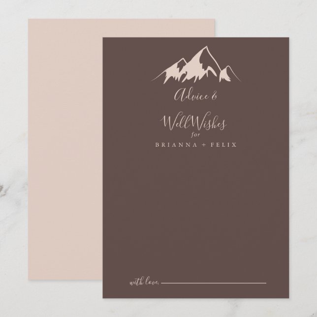 Klare Berglandhochzeiten Hinweiskarte (Vorne/Hinten)