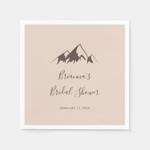 Klare Berglandschaft Brautparty Serviette