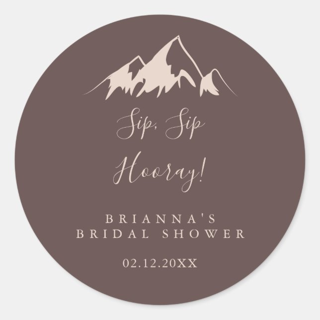 Klare Bergschlucht Sip Hooray Brautparty Runder Aufkleber (Vorderseite)