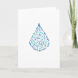 Klare Blaue Türkiswasser-Tropfen-Grußkarte Karte