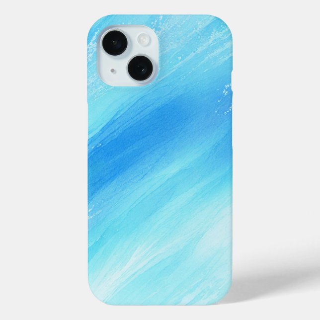 Klare blaue Wasserfarbe Kunst Case-Mate iPhone Hülle (Rückseite)