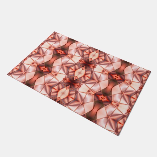 klare Bordeaux-Lachs-Form Fußmatte (Schrägansicht)