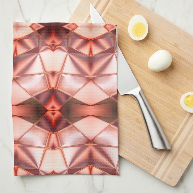 klare Bordeaux-Lachs-Form Geschirrtuch (Viertel Falte)