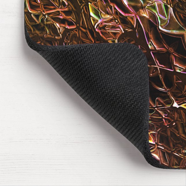 Klare braune Neonspiegelung mit blinkenden Linien Mousepad (Ecke)