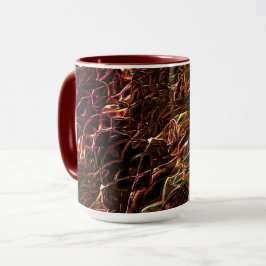 Klare braune Neonspiegelung mit blinkenden Linien Tasse
