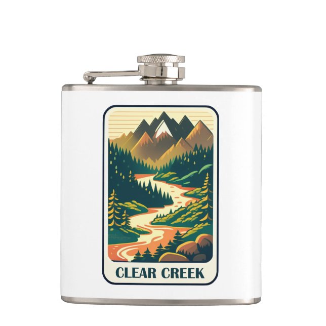 Klare Creek Colorado Farben Flachmann (Vorderseite)