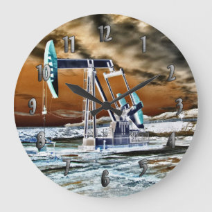 Klare FarbePumpjack Uhr (mit Zahlen)