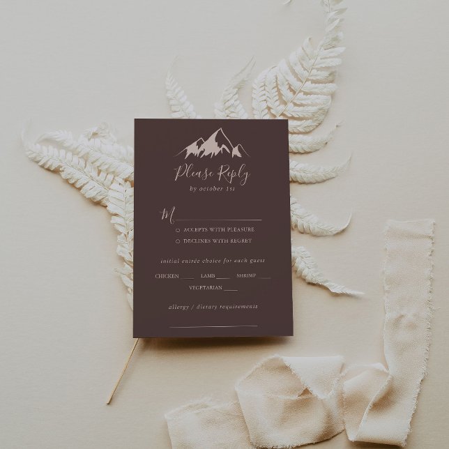 Klare Mountain Country Wedding Menü UAWG RSVP Karte (Von Creator hochgeladen)