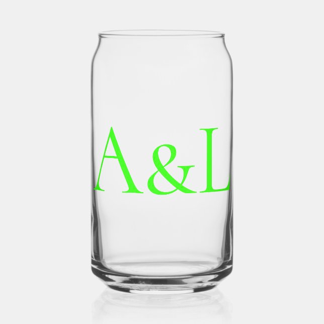 Klare Neon Monogram Glassteckdose - individuell ei Dosenglas (Vorderseite)