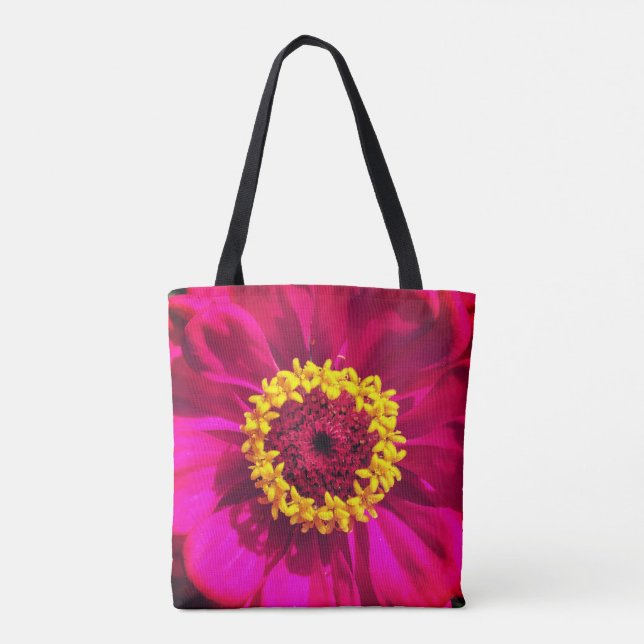 Klare rote Blumen Tasche (Rückseite)