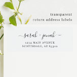 Klare, transparente Hochzeitsstipendiaten Aufkleber<br><div class="desc">Elegante transparente Rücksendeadressen-Aufkleber für Ihre Hochzeitseinladung. Jedes Etikett auf dem 8x8"-Blatt ist etwas weniger als 1" hoch und etwa 2, 5" breit.</div>
