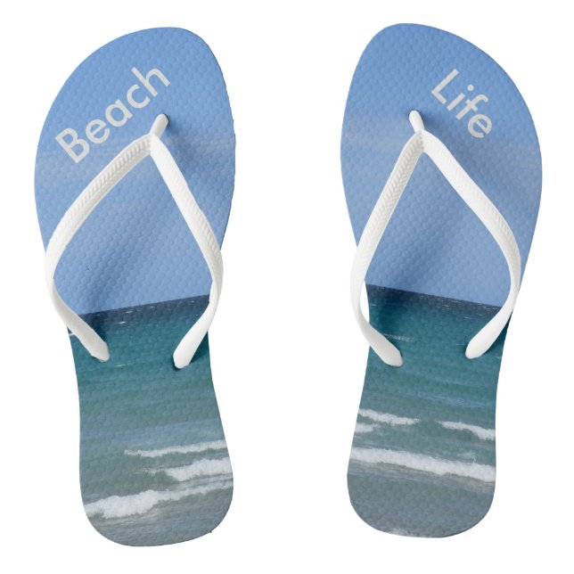 Klare türkisfarbene Flipflops (Fußbett)
