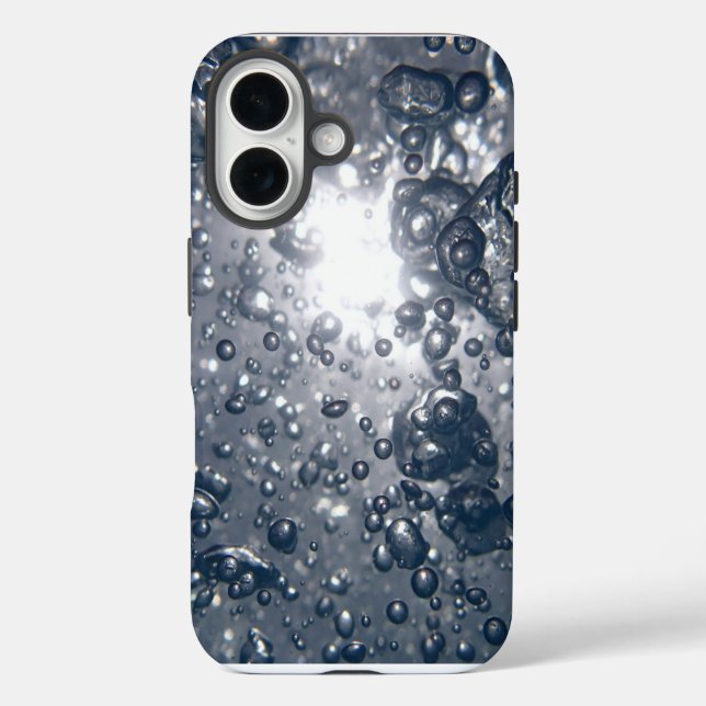 Klare Wasserblasen iPhone 16 Hülle (Rückseite)