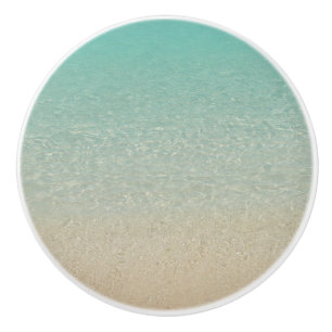 "KLARER AQUAMARINE-KARIBISCHES MEER UND SAND " KERAMIKKNAUF