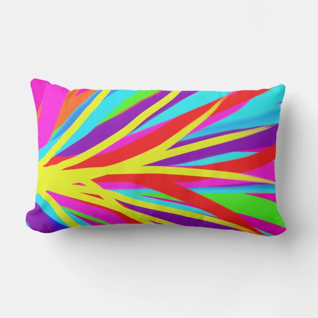 Klarer bunter Pinsel streicht Girly Kunst Lendenkissen (Vorderseite)