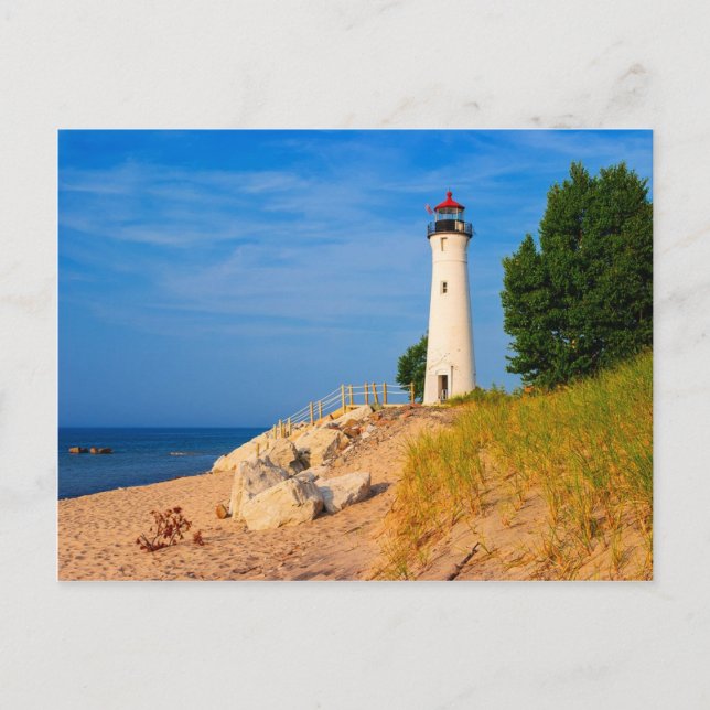 Klarer Punkt-Leuchtturm Postkarte (Vorderseite)
