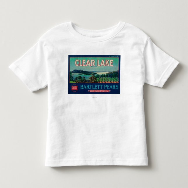 Klarer See-Birnen-Kiste LabelLake Landkreis, CA Kleinkind T-shirt (Vorderseite)