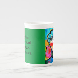 Klarer Vixen-Inspirational Knochen-China-Tasse Prozellantasse