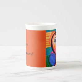 Klarer Vixen-Inspirational Knochen-China-Tasse Prozellantasse
