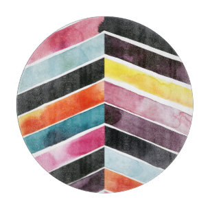 Klarer Watercolor Zickzack I Schneidebrett