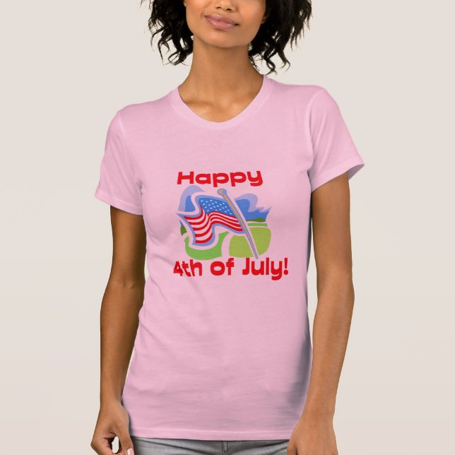 Klares glückliches 4. von Juli-Farben T-Shirt (Vorderseite)