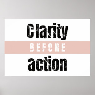Klarheit vor Aktion Horizontal Minimal Poster