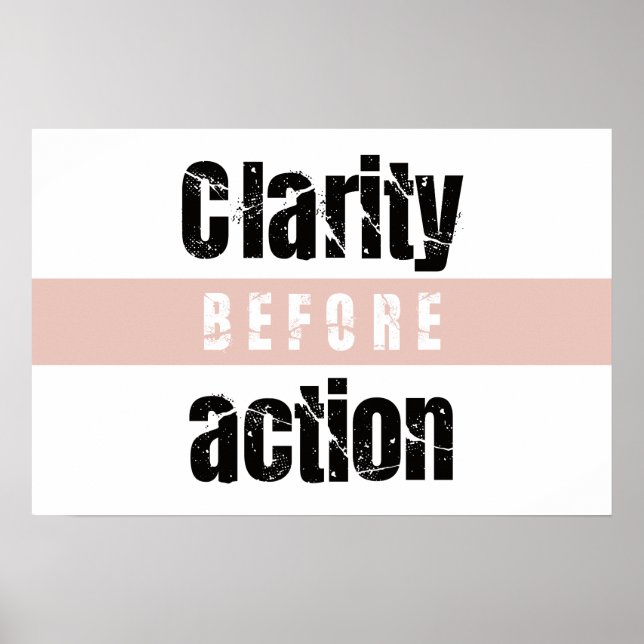 Klarheit vor Aktion Horizontal Minimal Poster (Vorne)