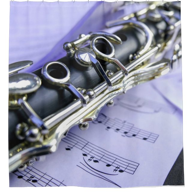 Klarinette Blatt Music Band Orchestra Duschvorhang (Vorderseite)