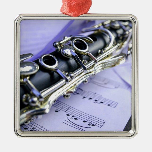 Klarinette Blatt Music Band Orchestra Ornament Aus Metall (Vorne)