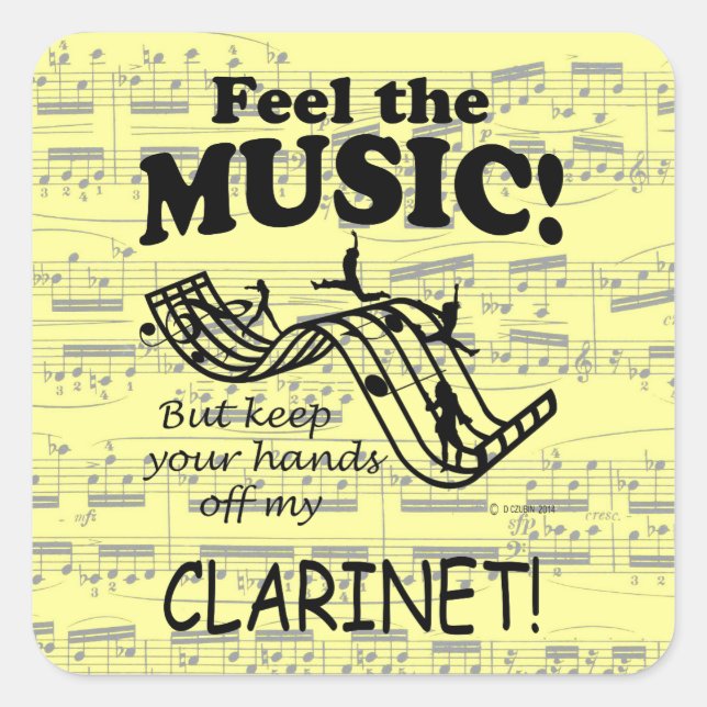 Klarinette fühlen sich als Aufkleber für den Musik (Vorderseite)