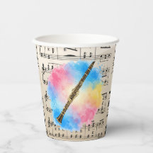 Klarinette Harmonie: Farbenfrohe Wasserfarben