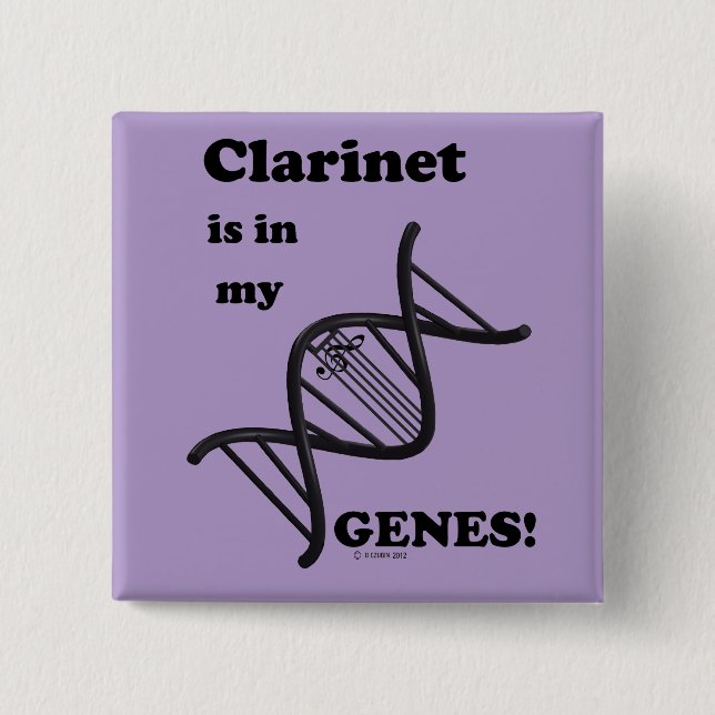 Klarinette in meinen Genen Button (Vorderseite)