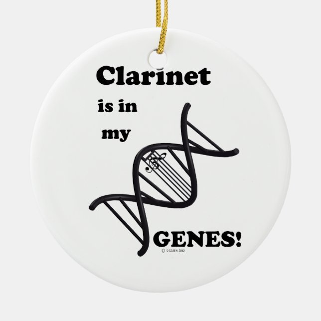 Klarinette in meinen Genen Keramikornament (Vorne)