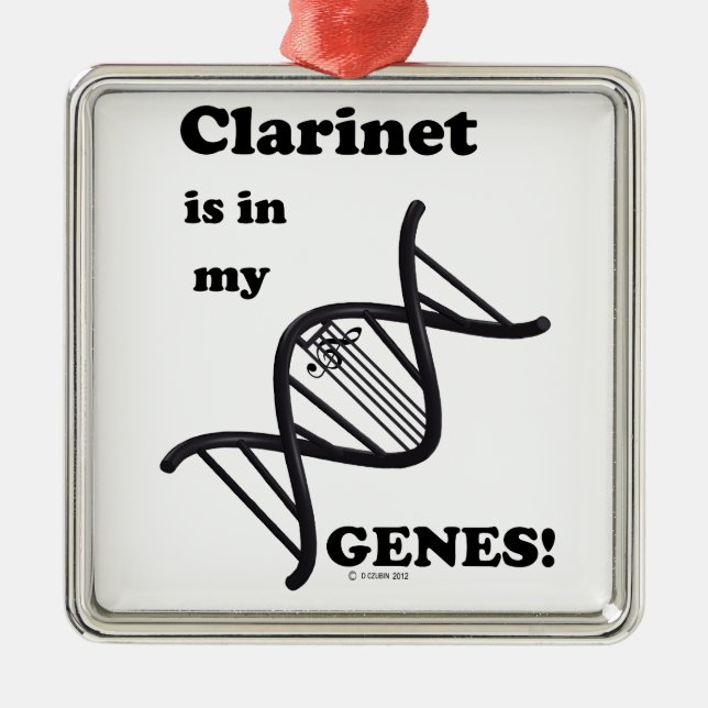 Klarinette in meinen Genen Silbernes Ornament (Vorne)