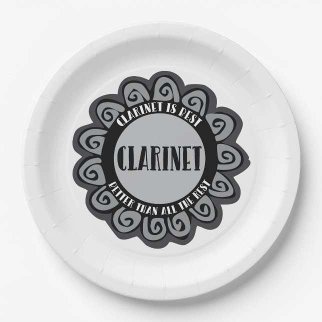 Klarinette ist am besten pappteller (Vorderseite)