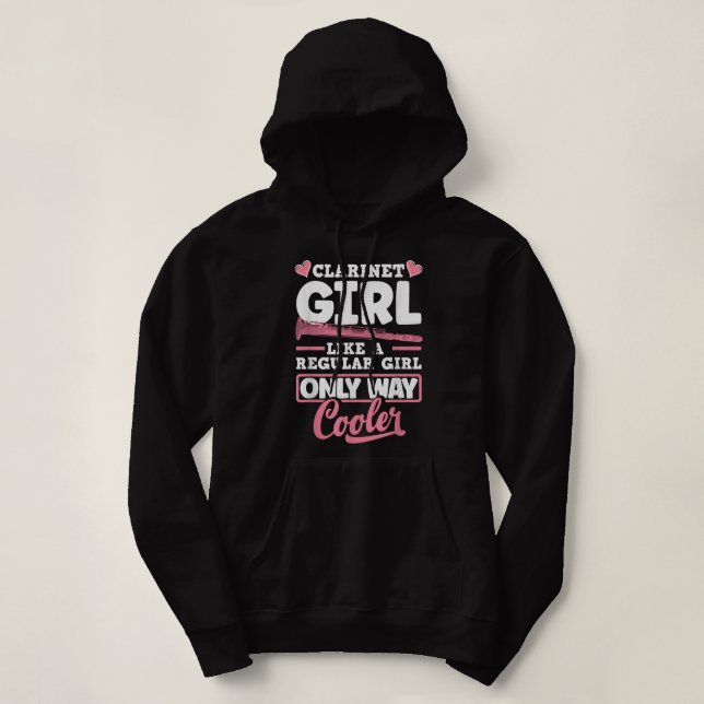 Klarinette Klarinette Klarinette Hoodie (Design vorne)