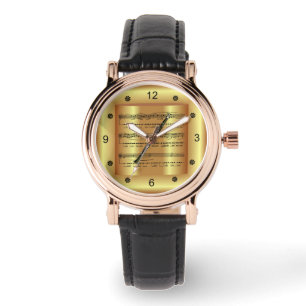 Klarinette ~ Kurve Noten ~ Gold Background ~ Armbanduhr