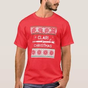 Klarinette Marching Band hässliche Weihnachtspullo T-Shirt