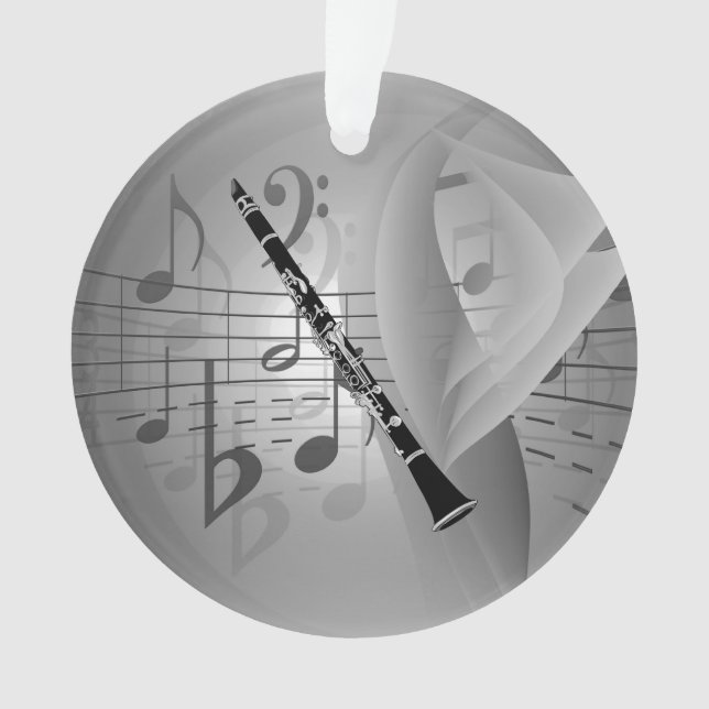 Klarinette mit musikalischen Akzenten Ornament (Vorderseite)
