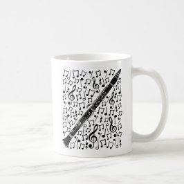 Klarinette mit Musikernoten, Woodwind-Musiker Kaffeetasse
