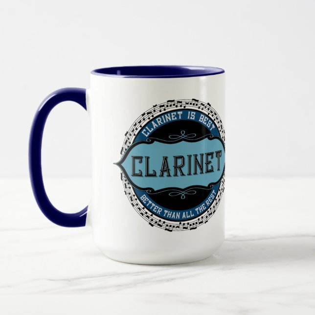 Klarinette Musiknoten Circle Tasse (Links)