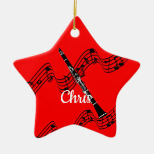 Klarinette zum festlichen musikalischen Design, an Keramik Ornament