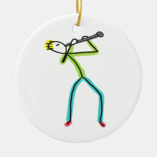 Klarinetten-Stockmann Keramik Ornament