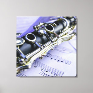 Klarinettenblatt-Musikband-Orchester Leinwanddruck